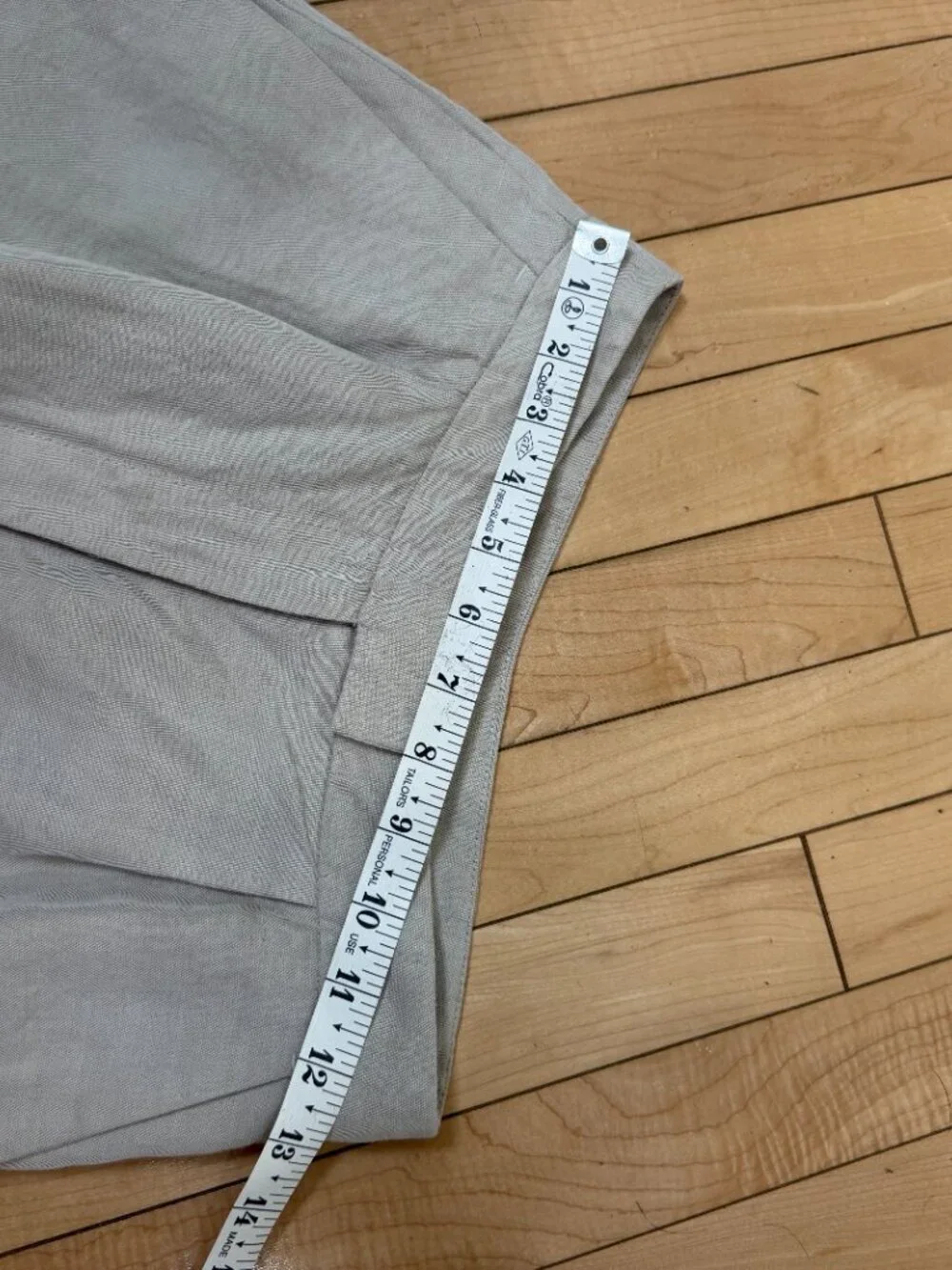 MANGO Suit Cropped Khaki Tan Linen Blend Trousers Pants Size 2